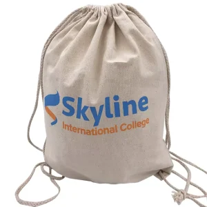 Custom Reusable Eco-Friendly Organic Cotton Drawstring Bags Promotional Sportpacks
