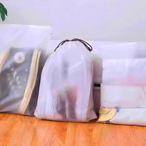 Custom Reusable Gravure Printed Foldable Drawstring Shoe Bags for Clothing Packaging