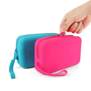 Custom Silicone Cosmetic Bag Waterproof Makeup Pouch Organizer with TSA Lock and Durable Design