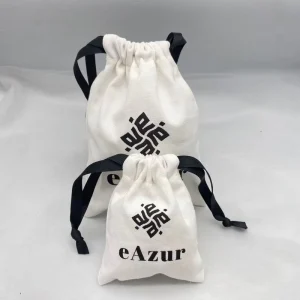 Custom Size Customized Color Logo Small Perfume Jewelry Drawstring Cotton Canvas Simple Modern Gift Glasses Watch Pouch Bag