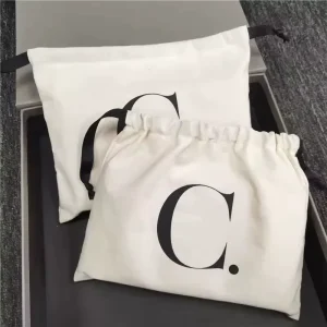 Custom Small Cotton Canvas Cosmetic Drawstring Bag Skin Care Products Cotton Pouch Dust Bags for Purses Shoes & Handbags Purse