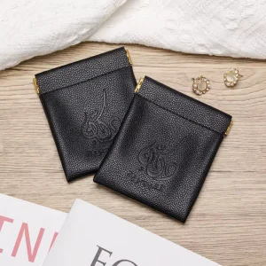 Custom Small Luxury PU Leather Envelope Jewelry Bag and Box with Embossed Logo Gift Packaging for Bracelet and Earring Display