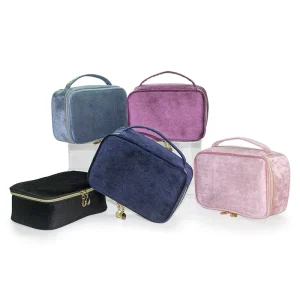 Custom Soft Velvet Cosmetic Bag Velvet Makeup Bags with logo