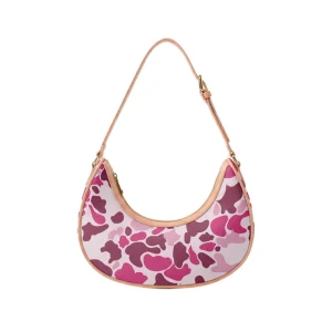 Custom Style Loop Underarm Bag for Camo Print Moon Design Waterproof Women’s Single Shoulder Bag Zipper Hasp Closure