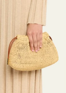 Custom Summer Straw Woven Drawstring Bucket Bag Raffia Crossbody Shoulder Bag for Women