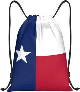 Custom Texas Flag Drawstring Backpack Sack Pack 210D Polyester Bag