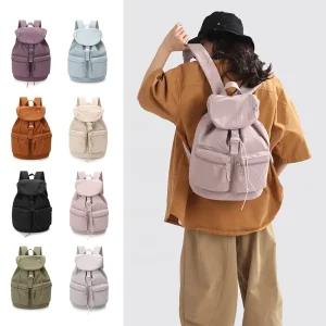 Custom Trendy Cool Korean Backpack Fashionable Polyester Drawstring Net Zipper Casual Artistic Design for Students Waterproof