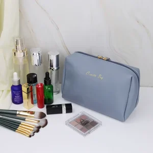 Custom Water Resistant PVC Fashion Portable Zipper Large Capacity Cosmetic Organizer Bags for Women Travel Makeup Pouch