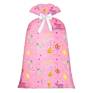 Custom Waterproof Packaging Reusable Christmas Gift Bags Festive Drawstring Gift Bag