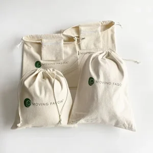 Custom White Cotton Drawstring Folding Rope Recyclable Dust Proof Pouch Bag Cover For Shoes Clothing