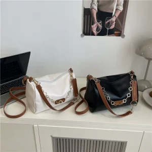 Custom Women PU Leather Flower Chain Shoulder Bag Casual Daily Streetwear Bag OEM ODM Custom Logo Accepted