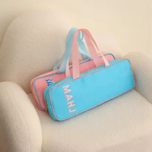Custom for Pink Women’s Modern Portable Mahjong Rack Bag Eco-Friendly Durable Nylon Material with Zipper Closure