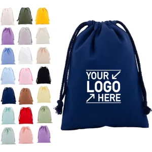 Custom logo Cotton Drawstring Bag with logo Embroidery Printing Promotional Gifts Packaging Bag Reusable Dust Bags for Storage