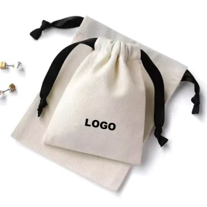 Custom logo Cotton Pouch Drawstring Dust Bag