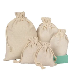 Custom logo Drawstring Dust Bags Silk screen Printing Product Shoe Cotton Canvas Dust Bags Handbag Bag for Cloth Shoes