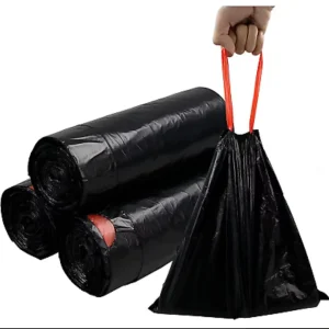 Customizable Drawstring Garbage Bags with Heat Seal HDPE Material Recycled PE Custom Logo Option Carton Packaging