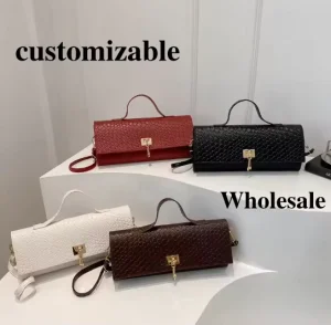 Customizable PU Lady Handbags Trendy Single-Strap Shoulder Bags Polyester Lining Hasp Closure Factory