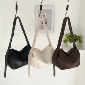 Customize Best Selling High Quality Cowhide Women’s Crossbody Bags Casual Fashion Wide Strap Genuine Leather Ladies Shoulder Bag