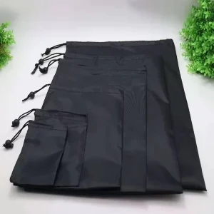 Customize Durable Reusable Non Woven Shoe Drawstring Dust Bag Waterproof Portable Travel Shoe Storage Bag with Logo Print