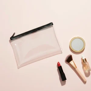 Customized Clear PVC Clear Makeup Cosmetic Bag Gift Thick Zipper Clear Small Brush Mirror Lipstick Organizer Pouch