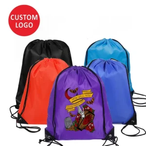 Customized Color Drawstring Polyester Draw String Custom Drawstring Bags With Logo