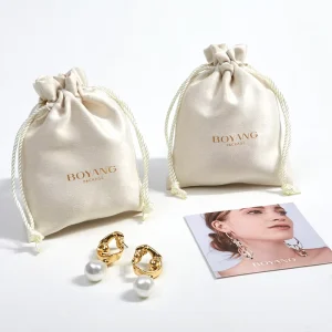 Customized Friendly Small Packing Drawstring Suede Jewelry Bag Pouch