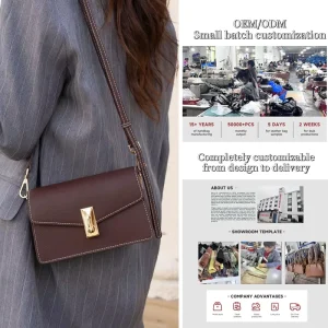 Customized High-end Genuine Leather Women’s Small Square Bag Shoulder Bag Large Capacity Crossbody Bag