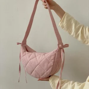 Customized Large Capacity Fashion Solid Color Quilted Shoulder Bag for Women Travel & Outdoor with Handle