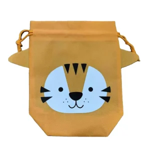 Customized Logo Printed Recycle Spunbound Polypropylene Tiger Non Woven Laundry Drawstring Shopping Dust Bag