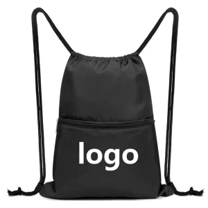 Customized Logo Sports Fitness Travel Waterproof Backpack 210d Polyester Drawstring Bag