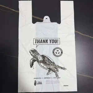 Customized Printed Vest style Corn Starch Biodegradable Plastic Garbage Bag Environmentally Friendly Garbage Bag