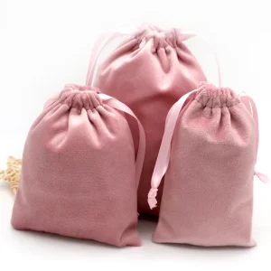 Customized Soft Velvet Jewelry Drawstring Pouch Dust Bag for Shoes Garments and Handbags with Logo