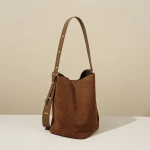 Customized Women’s Fashion Matte Leather Solid Pattern Shoulder Underarm Effortless Style Large Capacity Suede Handbag