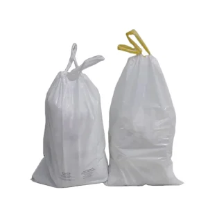 Customized logo Disposable Plastic Drawstring Laundry Bag for Hotel and Hospital