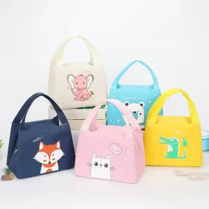 Cute Cartoon Kids Insulated Lunch Bag Portable Thermal Cooler Tote Bag for School Picnic Outdoor Daily Use