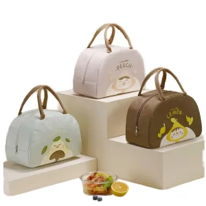 Cute Cartoon Large Capacity Portable Insulated Lunch Bag Thickened Oxford Cloth Lunch Box Bag with Fashion Style