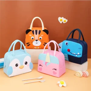 Cute Lunch Bag Cartoon Bento Box Bag Small Thermal Insulated Pouch for Kids Child School Snacks Lunch Box Container Tote Handbag