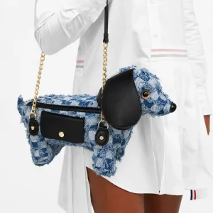 Cute Puppy Plush Animal Themed Crossbody Bag for Women Internet Famous Trendy Design PU Material Zipper