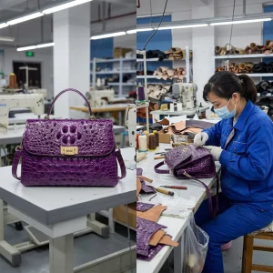 Design Crocodile Printed Genuine Leather Handbags For Women Small Top Handle Satchel Crossbody Shoulder Bags Fashion Style