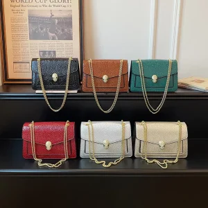 Designer Bag Multi Layered Chain Lady Crossbody Bag PU Leather Snake Head Womens Shoulder Bag