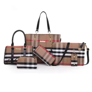 Designer Custom PU Tote Handbag with Zipper Closure and Fur Ball Design