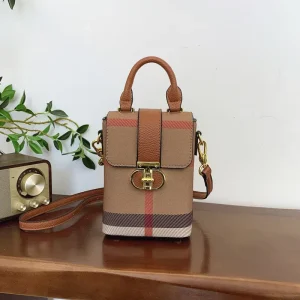 Designer Fashion Handbag Retro Color Blocking Printed Small Square Shoulder Bag Versatile Canvas Crossbody Bag for Women
