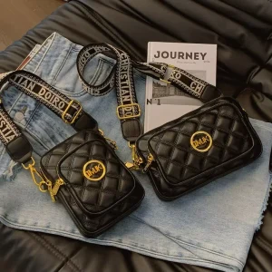 Designer Fashion Letter Single Strap Water Resistant Saddle Shape Handbags for Girls Ladies Crossbody Purses