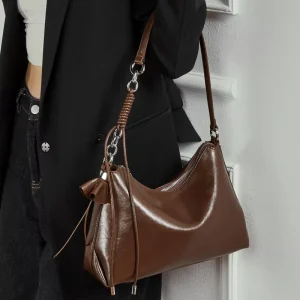 Designer Hobo Crossbody Bag Casual Tote Handbags Women’s Crescent Purse Genuine Cowhide Leather Shoulder Bags
