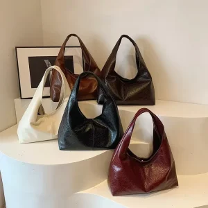 Designer Large Capacity PU Leather Underarm Hobo Bags for Women New Trend Shoulder Tote Purses and Handbags Female