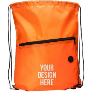 Draw String Sack Pack With Logo Custom Polyester Sport Drawstring Bags Custom String Backpack With Zipper