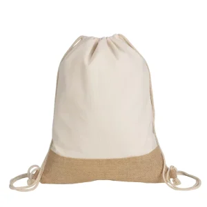 Drawstring Backpack Custom Printed Simplicity Canvas Drawstring Bag Durable Cotton Drawstring Bags with Pull String Closure