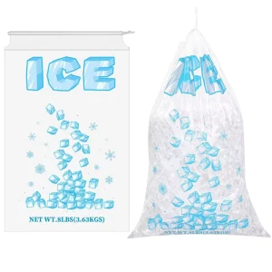 Dry Ice Plastic Bags 10kg Drawstring Bag for Vodka Beer Champagne Transparent Disposable Beverage Packaging