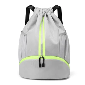 Dry Wet Seperation Custom Logo Gym Waterproof Basketball Outdoor Football Storage Bags Training Sports Drawstring Backpack