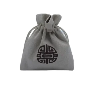Durable Jewelry Dust Bags Reusable White Bag Prayer Beads Bags Printed Natural Linen Drawstring Bag for Handbags
